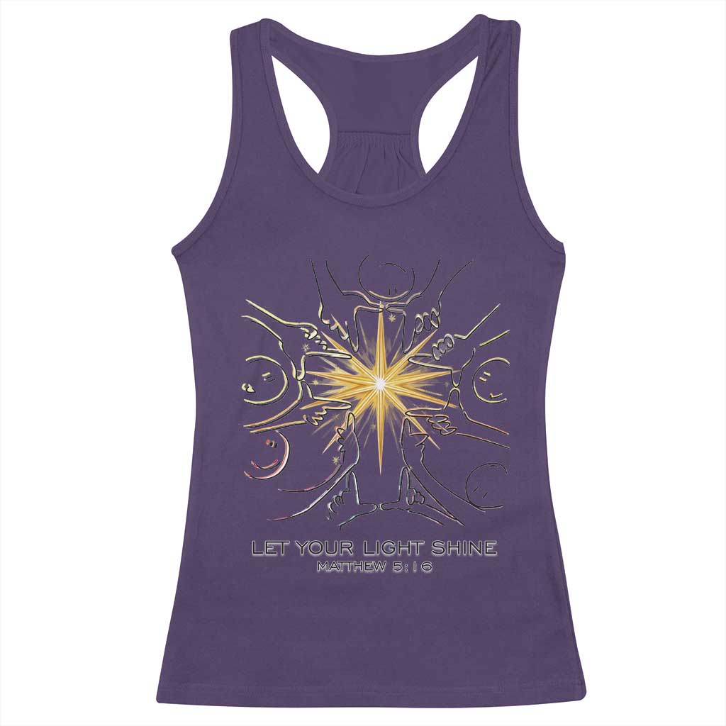 Jesus Christian Racerback Tank Top Let Your Light Shine Matthew 5:16 - Wonder Print Shop