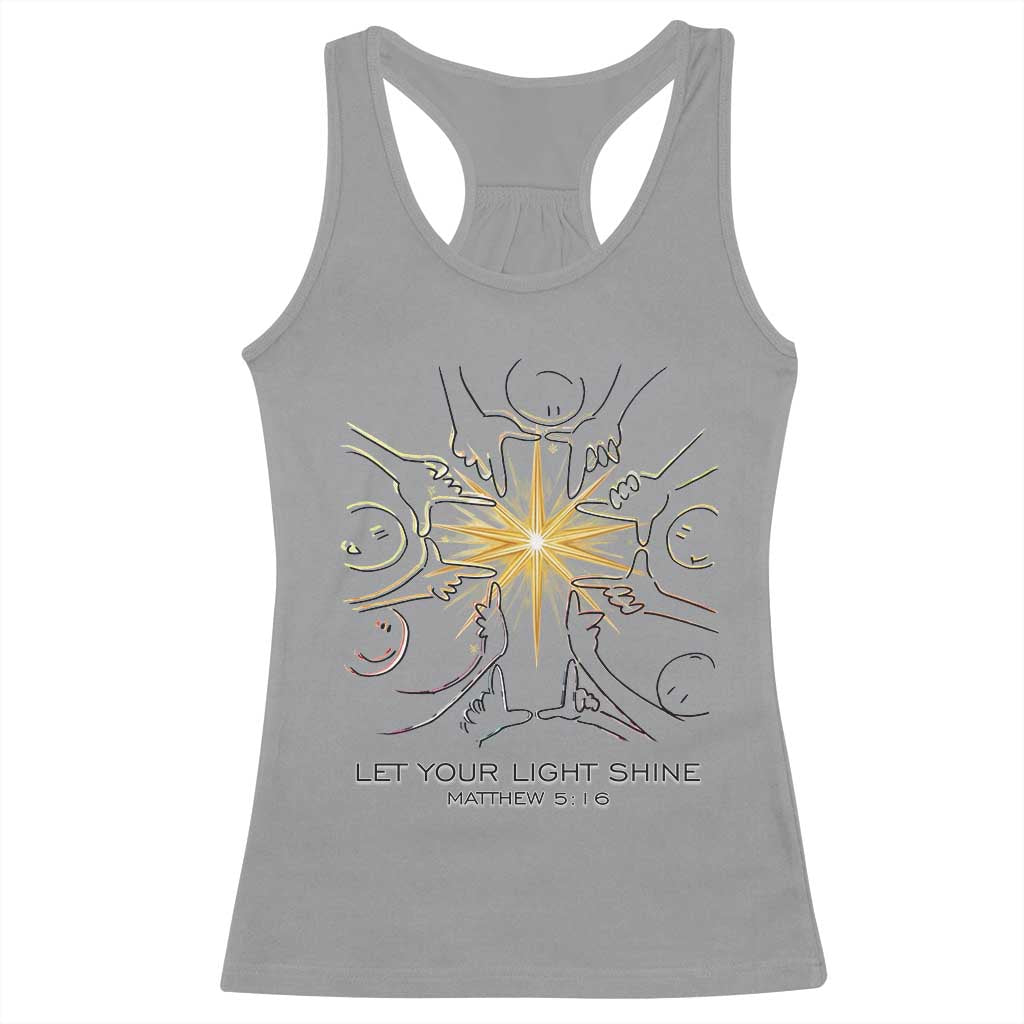 Jesus Christian Racerback Tank Top Let Your Light Shine Matthew 5:16 - Wonder Print Shop