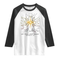 Jesus Christian Raglan Shirt Let Your Light Shine Matthew 5:16 - Wonder Print Shop