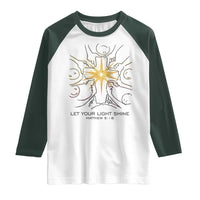Jesus Christian Raglan Shirt Let Your Light Shine Matthew 5:16 - Wonder Print Shop