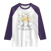 Jesus Christian Raglan Shirt Let Your Light Shine Matthew 5:16 - Wonder Print Shop