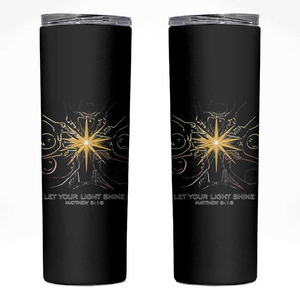 Jesus Christian Skinny Tumbler Let Your Light Shine Matthew 5:16 - Wonder Print Shop
