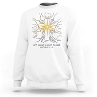 Jesus Christian Sweatshirt Let Your Light Shine Matthew 5:16 - Wonder Print Shop