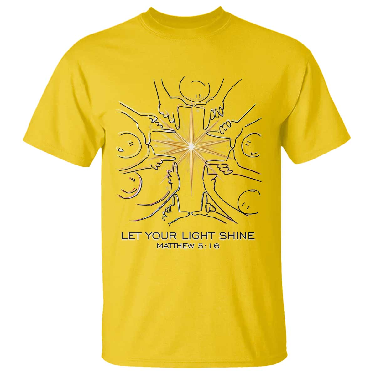 Jesus Christian T Shirt Let Your Light Shine Matthew 5:16 - Wonder Print Shop