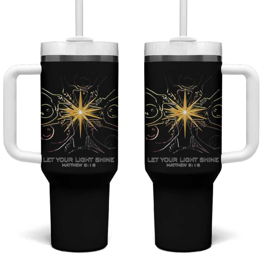 Jesus Christian Tumbler With Handle Let Your Light Shine Matthew 5:16 - Wonder Print Shop
