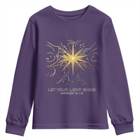 Jesus Christian Youth Sweatshirt Let Your Light Shine Matthew 5:16 - Wonder Print Shop