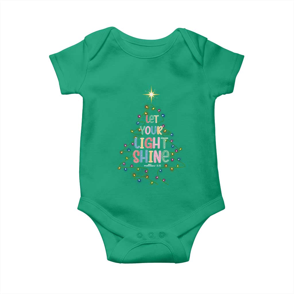Jesus Christmas Baby Onesie Let Your Light Shine Matthew 5:16 - Wonder Print Shop