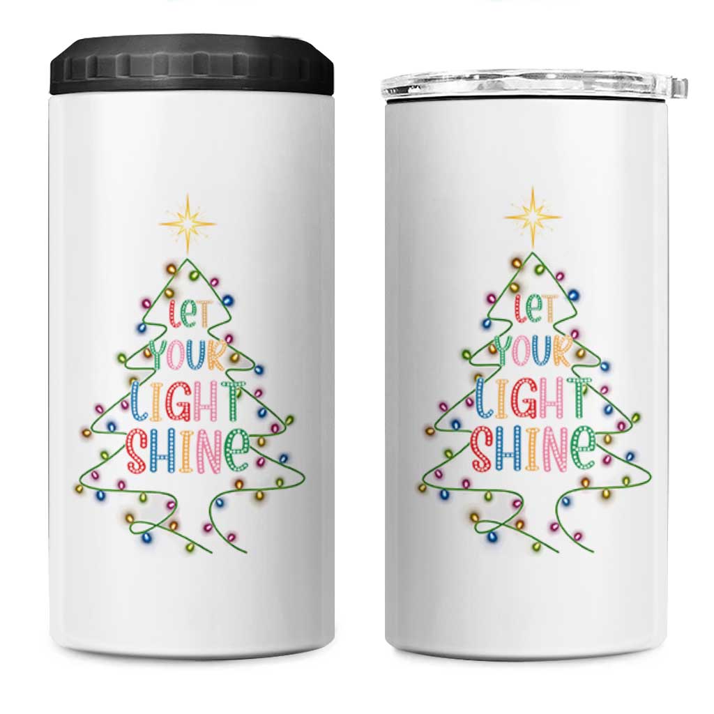 Jesus Christmas 4 in 1 Can Cooler Tumbler Let Your Light Shine Matthew 5:16 - Wonder Print Shop