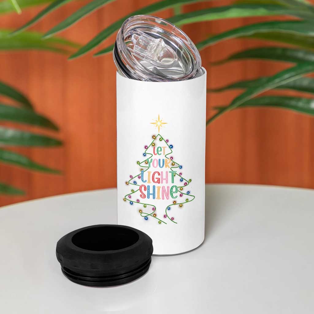 Jesus Christmas 4 in 1 Can Cooler Tumbler Let Your Light Shine Matthew 5:16 - Wonder Print Shop