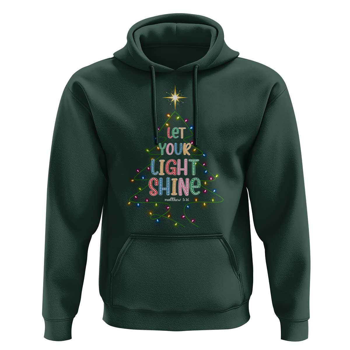 Jesus Christmas Hoodie Let Your Light Shine Matthew 5:16 - Wonder Print Shop