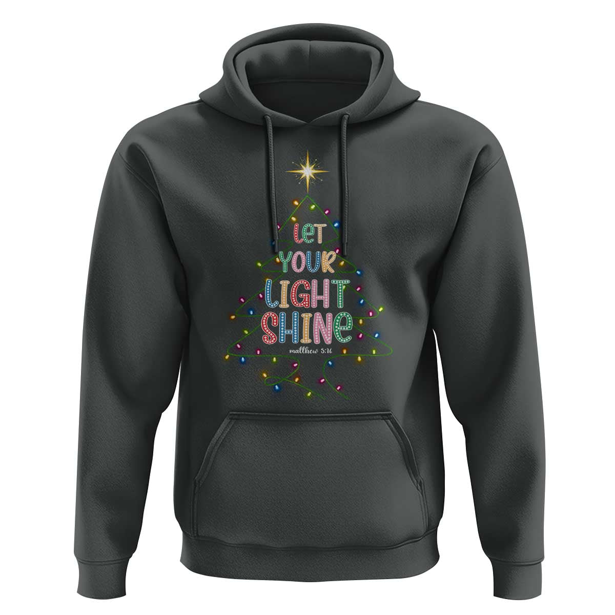 Jesus Christmas Hoodie Let Your Light Shine Matthew 5:16 - Wonder Print Shop