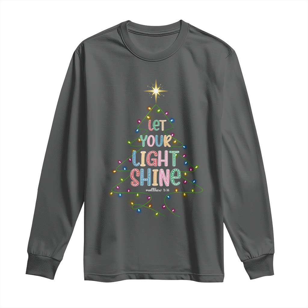 Jesus Christmas Long Sleeve Shirt Let Your Light Shine Matthew 5:16 - Wonder Print Shop