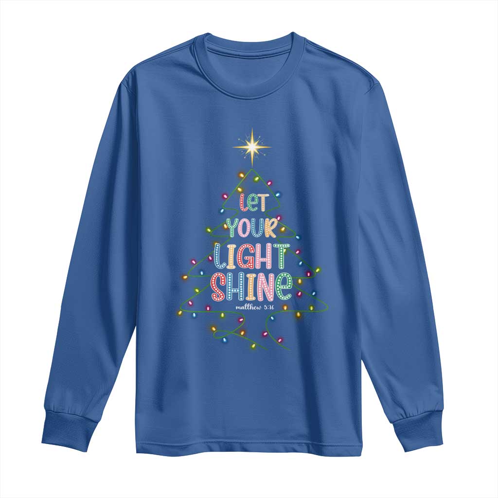 Jesus Christmas Long Sleeve Shirt Let Your Light Shine Matthew 5:16 - Wonder Print Shop