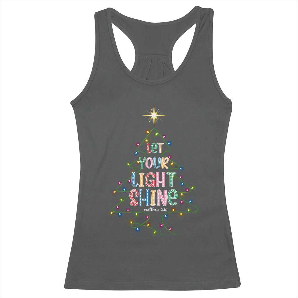 Jesus Christmas Racerback Tank Top Let Your Light Shine Matthew 5:16 - Wonder Print Shop