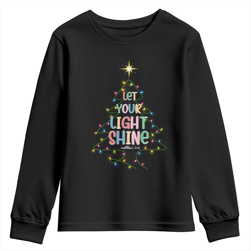 Jesus Christmas Youth Sweatshirt Let Your Light Shine Matthew 5:16 - Wonder Print Shop