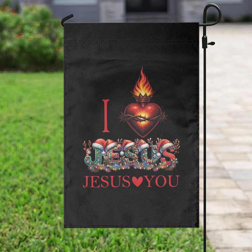 Jesus Christian Christmas Garden Flag Cross Bible Verse Faith Love - Wonder Print Shop