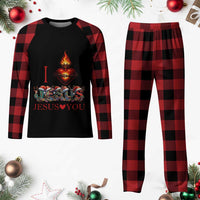 Jesus Christian Christmas Plaid Pajama Set Cross Bible Verse Faith Love - Wonder Print Shop