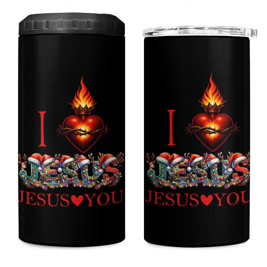 Jesus Christian Christmas 4 in 1 Can Cooler Tumbler Cross Bible Verse Faith Love - Wonder Print Shop