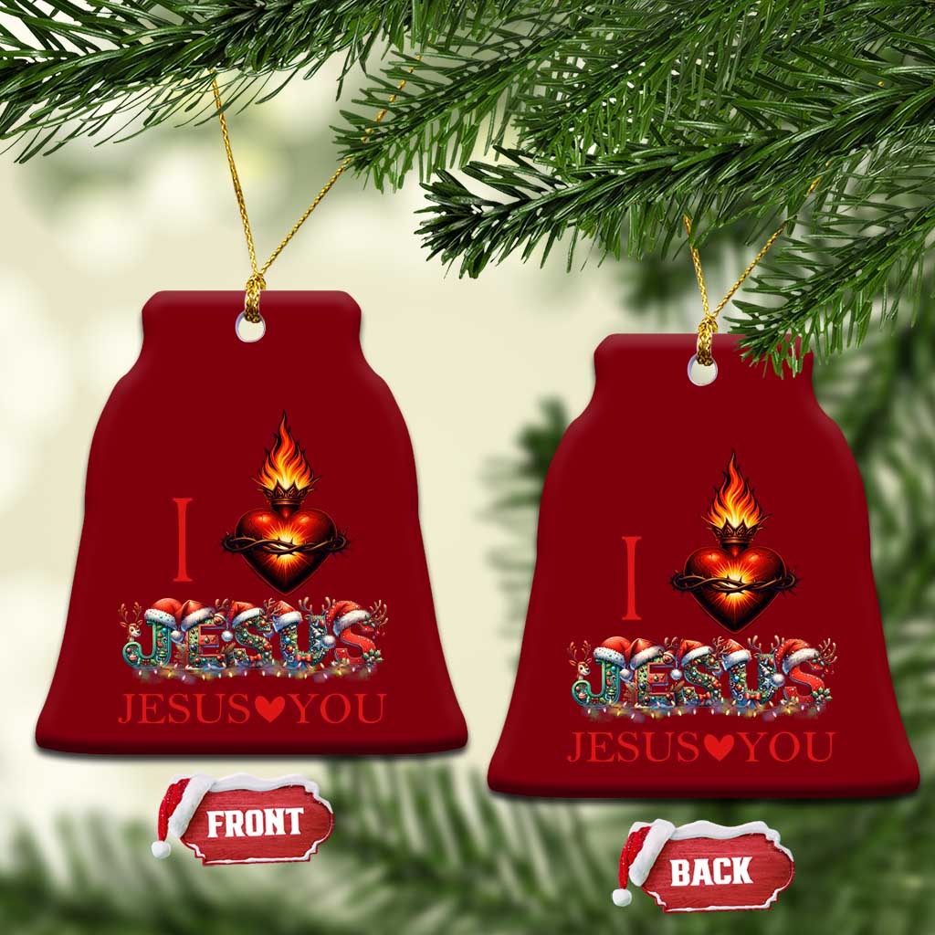 Jesus Christian Xmas Ceramic Ornament Cross Bible Verse Faith Love - Wonder Print Shop