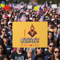 Jesus Christian Christmas Protest Sign Cross Bible Verse Faith Love - Wonder Print Shop