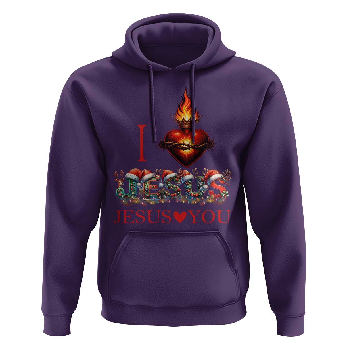 Jesus Christian Christmas Hoodie Cross Bible Verse Faith Love - Wonder Print Shop