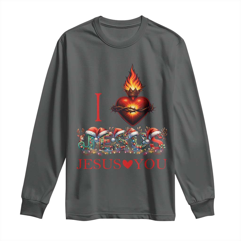 Jesus Christian Christmas Long Sleeve Shirt Cross Bible Verse Faith Love - Wonder Print Shop