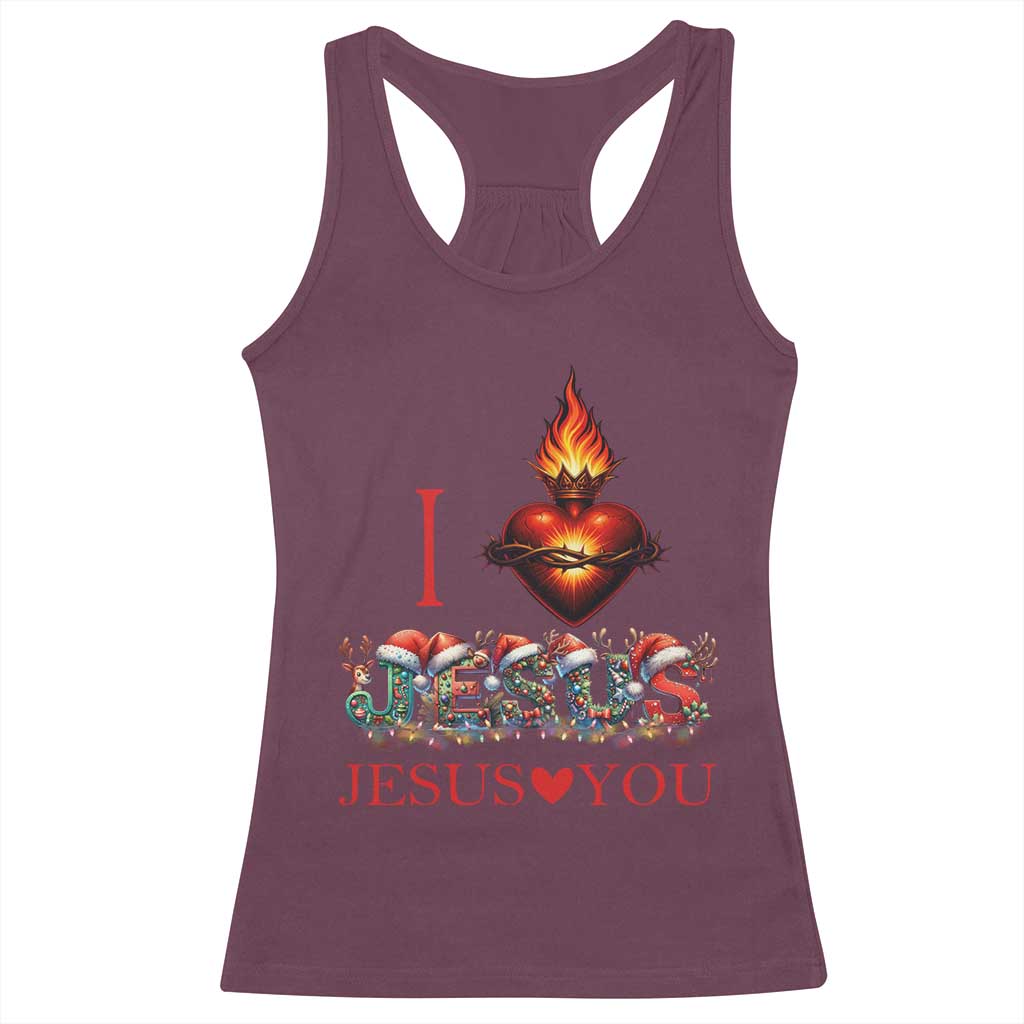 Jesus Christian Christmas Racerback Tank Top Cross Bible Verse Faith Love - Wonder Print Shop