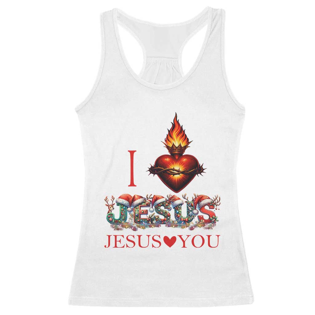 Jesus Christian Christmas Racerback Tank Top Cross Bible Verse Faith Love - Wonder Print Shop