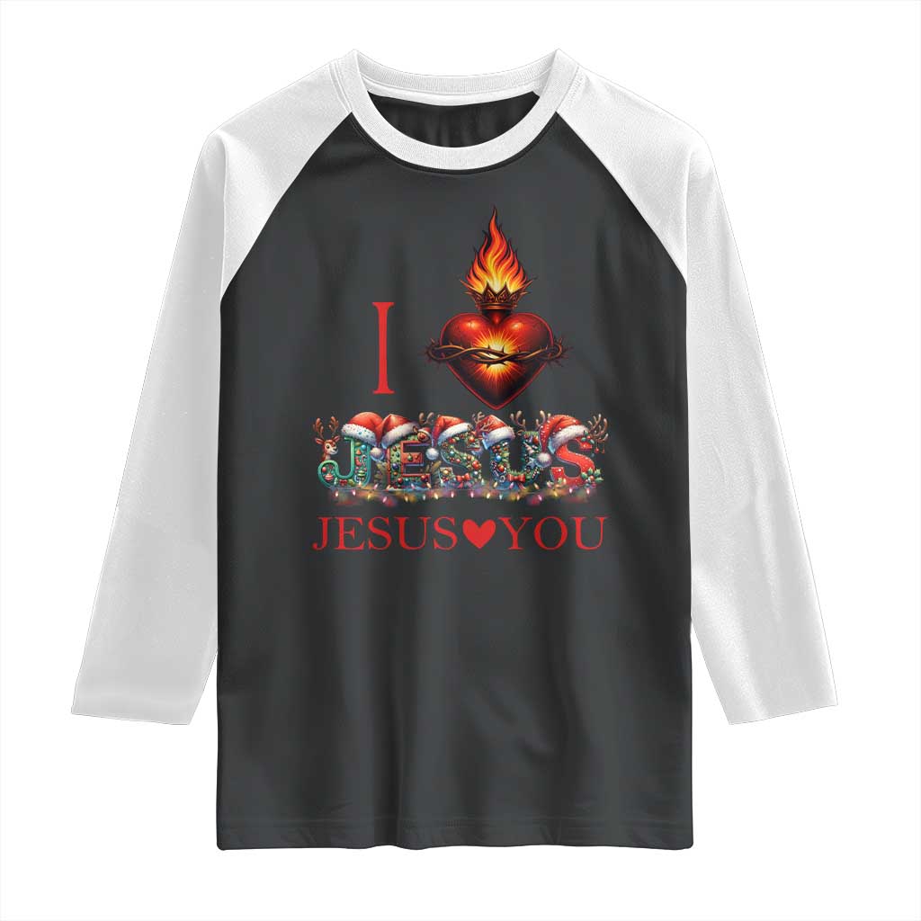 Jesus Christian Christmas Raglan Shirt Cross Bible Verse Faith Love - Wonder Print Shop