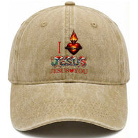Jesus Christian Christmas Washed Cotton Baseball Cap Cross Bible Verse Faith Love