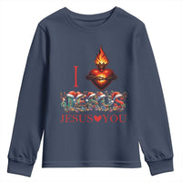 Jesus Christian Christmas Youth Sweatshirt Cross Bible Verse Faith Love - Wonder Print Shop