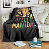 Funny Mexican Cat Christmas Throw Blanket Feliz Navidad Sombrero Kitty Xmas - Wonder Print Shop