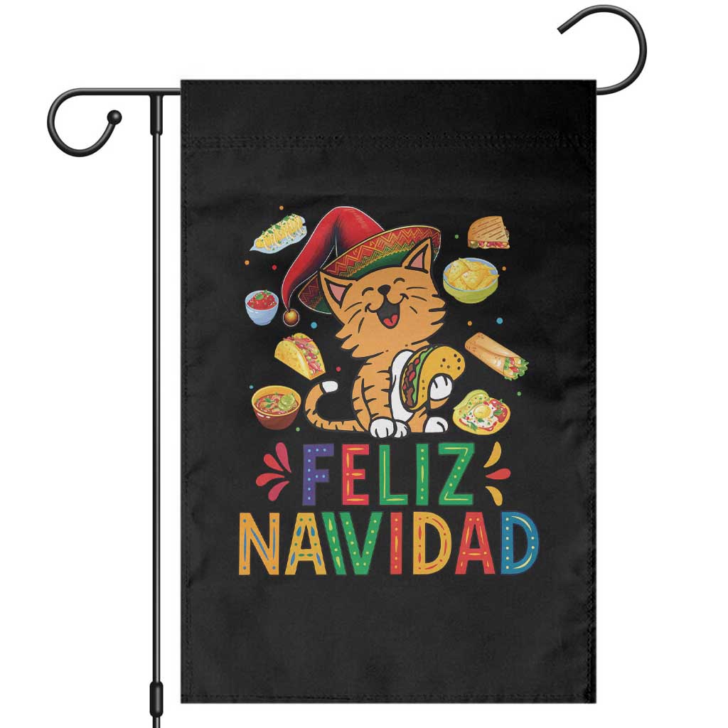 Funny Mexican Cat Christmas Garden Flag Feliz Navidad Sombrero Kitty Xmas - Wonder Print Shop