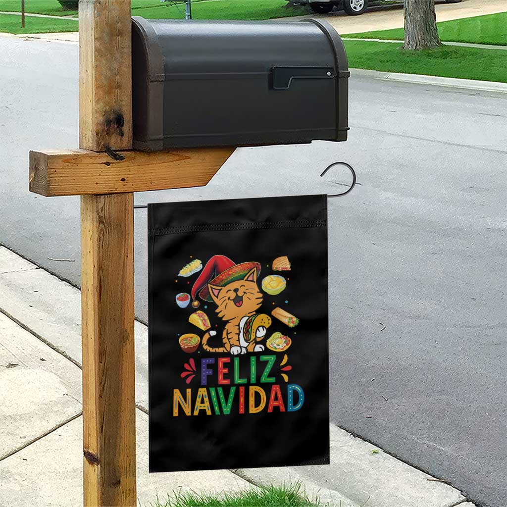 Funny Mexican Cat Christmas Garden Flag Feliz Navidad Sombrero Kitty Xmas - Wonder Print Shop