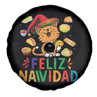 Funny Mexican Cat Christmas Spare Tire Cover Feliz Navidad Sombrero Kitty Xmas - Wonder Print Shop