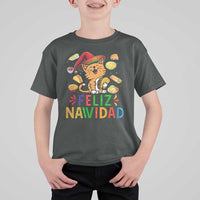 Funny Mexican Cat Christmas T Shirt For Kid Feliz Navidad Sombrero Kitty Xmas - Wonder Print Shop