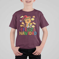 Funny Mexican Cat Christmas T Shirt For Kid Feliz Navidad Sombrero Kitty Xmas - Wonder Print Shop