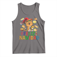 Funny Mexican Cat Christmas Tank Top Feliz Navidad Sombrero Kitty Xmas - Wonder Print Shop