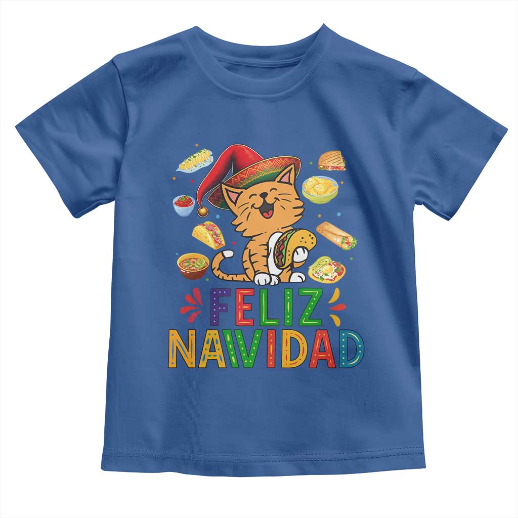 Funny Mexican Cat Christmas Toddler T Shirt Feliz Navidad Sombrero Kitty Xmas - Wonder Print Shop