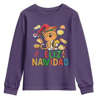 Funny Mexican Cat Christmas Youth Sweatshirt Feliz Navidad Sombrero Kitty Xmas - Wonder Print Shop