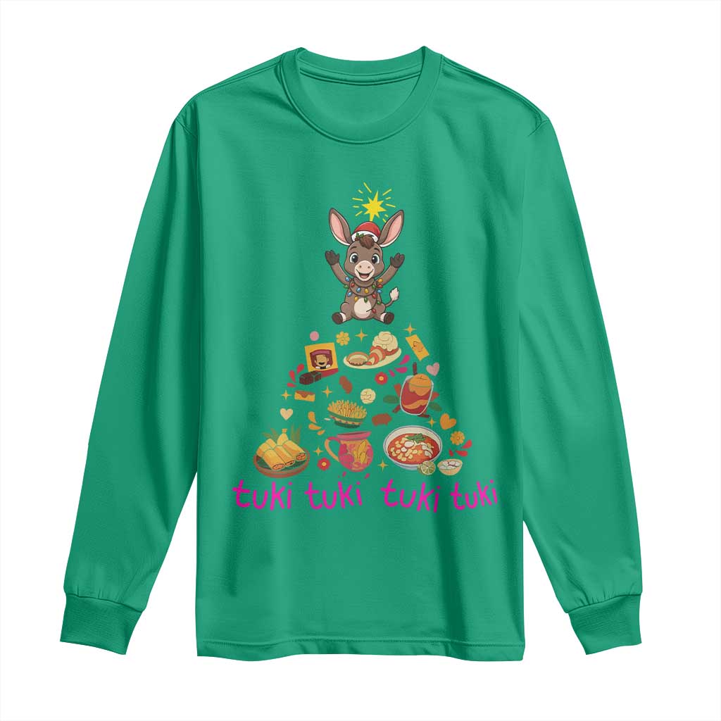 Mi Burrito Sabanero Long Sleeve Shirt Donkey Mexican Christmas - Wonder Print Shop