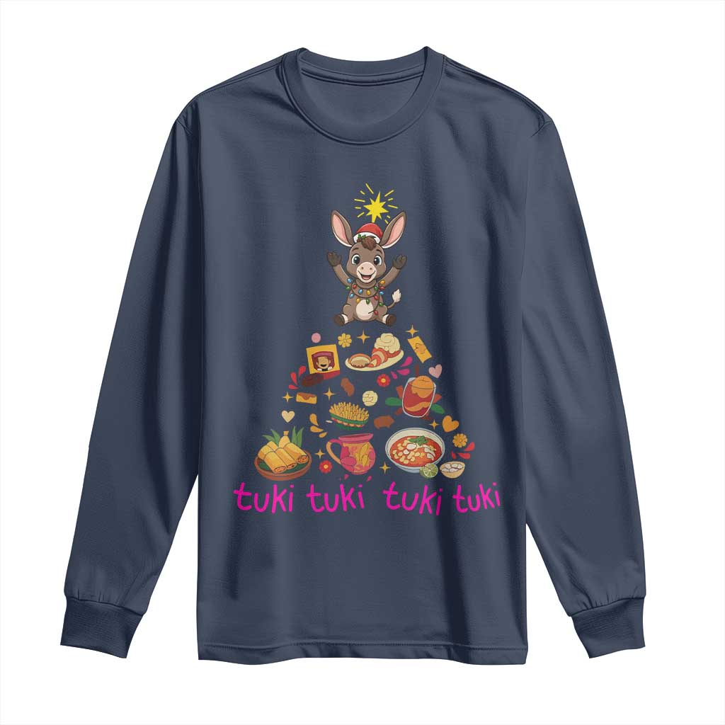 Mi Burrito Sabanero Long Sleeve Shirt Donkey Mexican Christmas - Wonder Print Shop