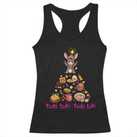 Mi Burrito Sabanero Racerback Tank Top Donkey Mexican Christmas - Wonder Print Shop