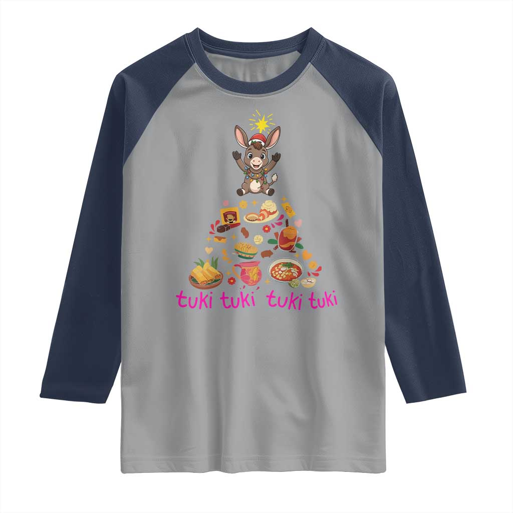 Mi Burrito Sabanero Raglan Shirt Donkey Mexican Christmas - Wonder Print Shop