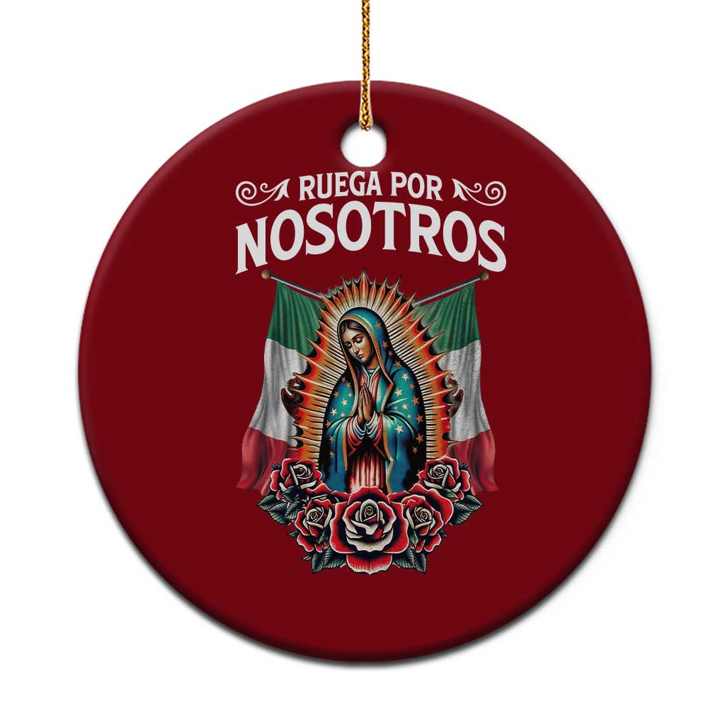 Our Lady of Guadalupe Ceramic Ornament Virgin Mary Mexican Flag - Wonder Print Shop