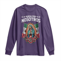 Our Lady of Guadalupe Long Sleeve Shirt Virgin Mary Mexican Flag - Wonder Print Shop