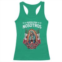 Our Lady of Guadalupe Racerback Tank Top Virgin Mary Mexican Flag - Wonder Print Shop