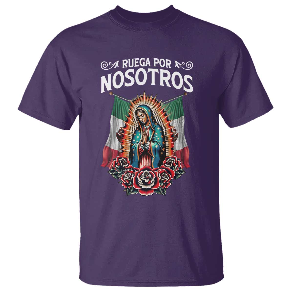 Our Lady of Guadalupe T Shirt Virgin Mary Mexican Flag - Wonder Print Shop