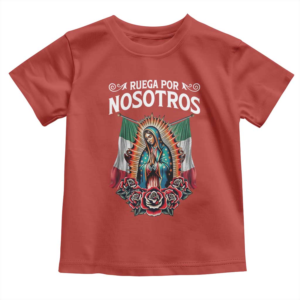 Our Lady of Guadalupe Toddler T Shirt Virgin Mary Mexican Flag - Wonder Print Shop