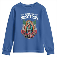 Our Lady of Guadalupe Youth Sweatshirt Virgin Mary Mexican Flag - Wonder Print Shop
